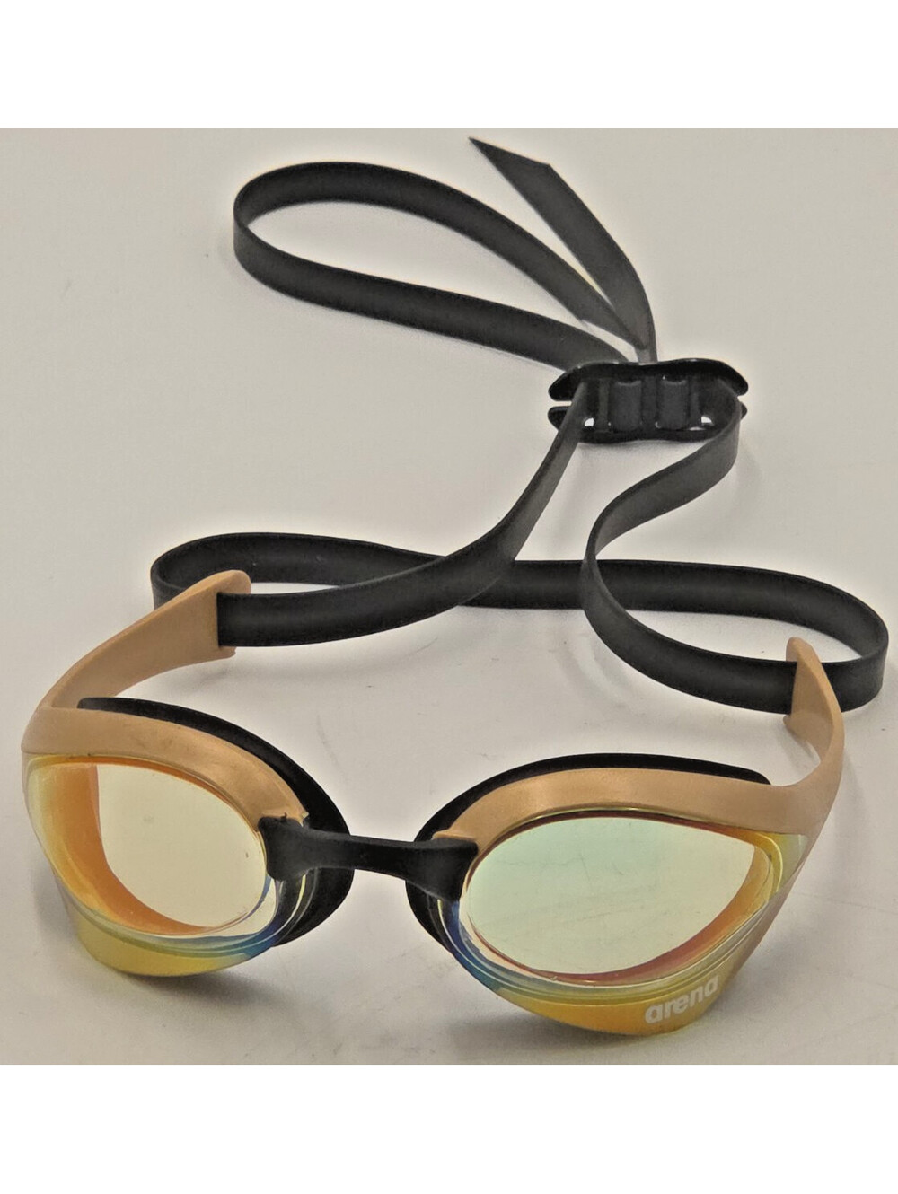 Arena Cobra Ultra Swipe Mirror Racing Swim Goggles Yellow Copper Gold